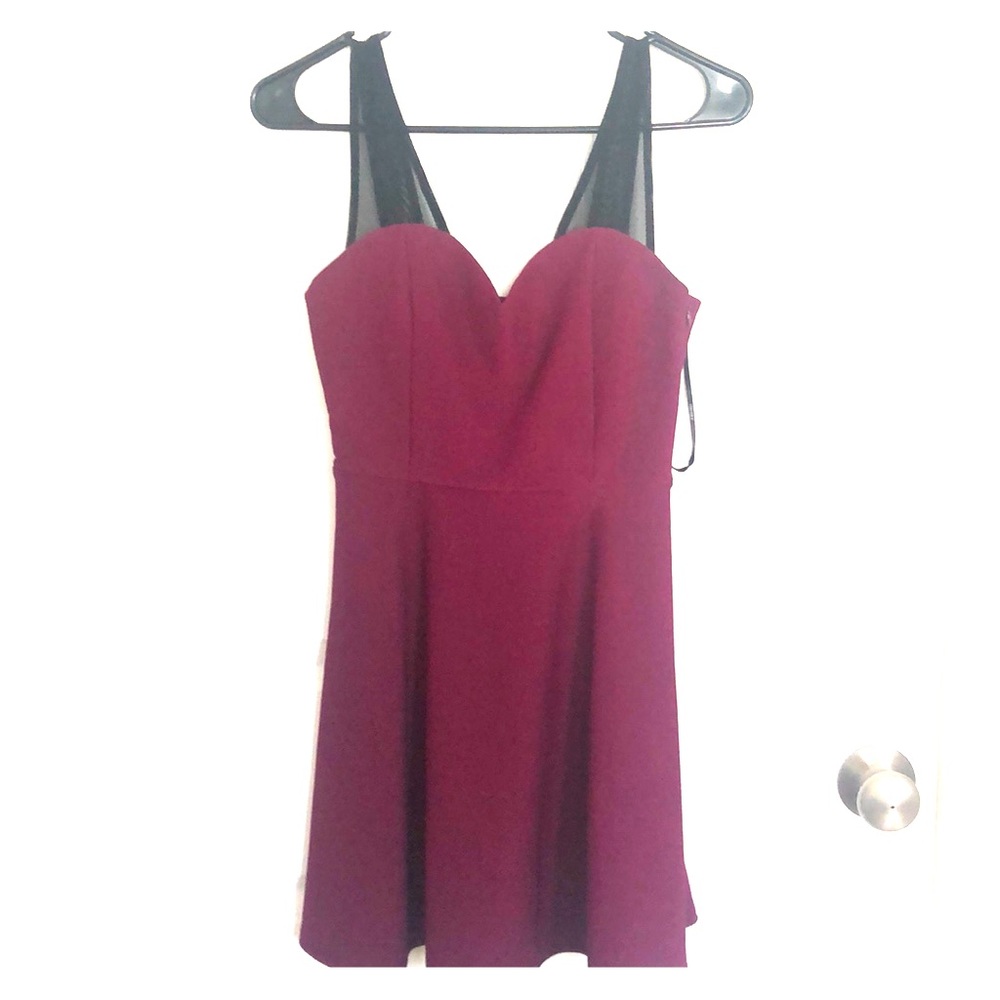 Plum Sweetheart Neckline Dress